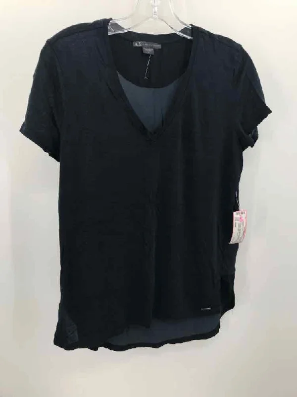 Pre-Owned Armani Exchange Navy Size Small T-shirt Elasticated Padded Insulated