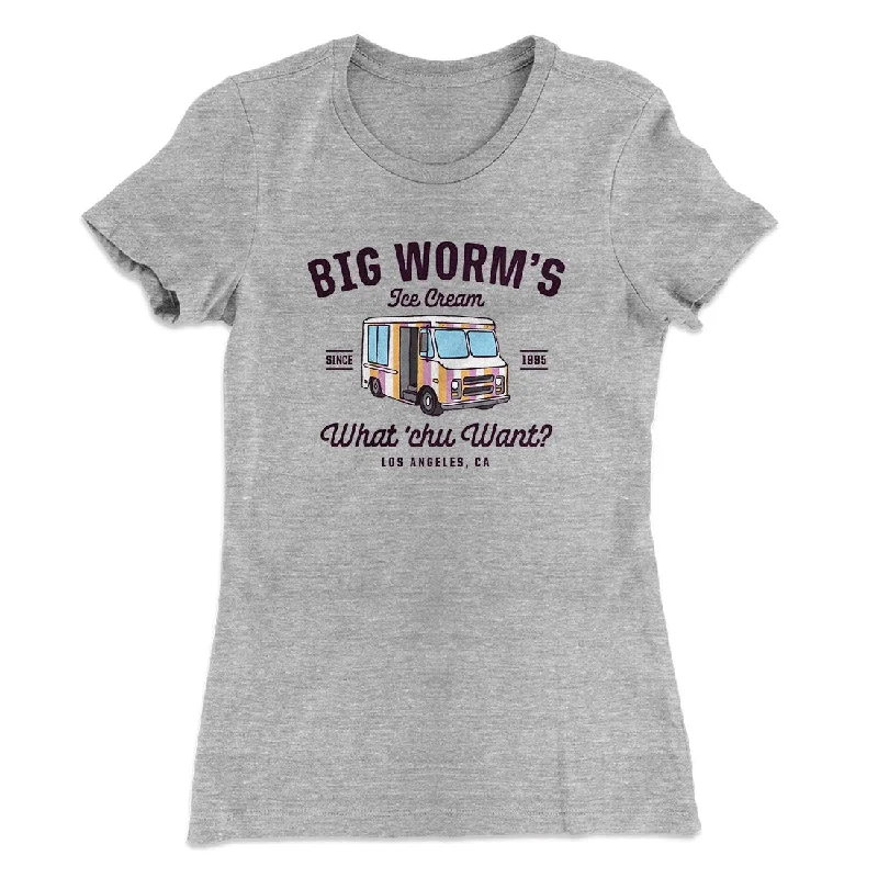 Big Worm's Ice Cream Women's T-Shirt Graphic Embroidered Appliqued