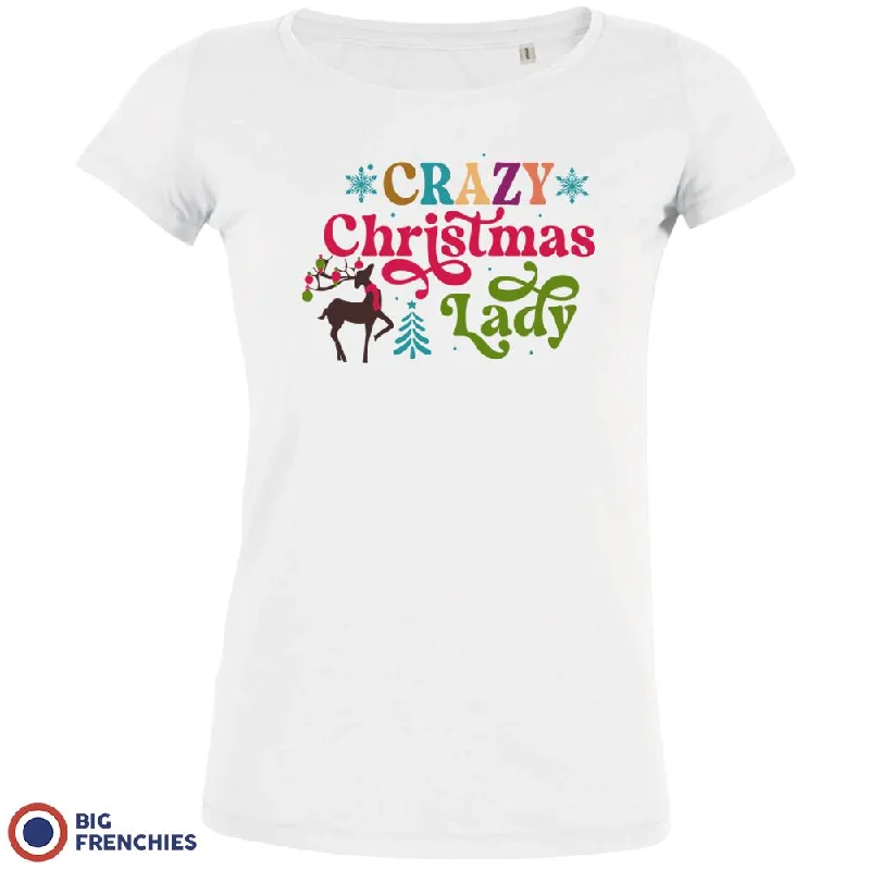 Crazy Christmas Lady Women's Organic Cotton Tee Layered Multi-layer Single Layer