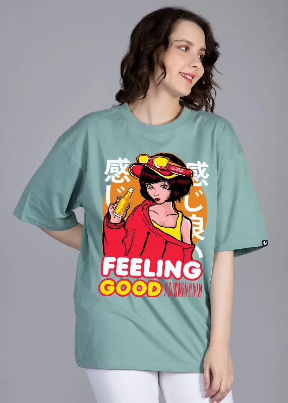 Feeling Good Women Oversized Printed T-Shirt | Shop Now | Pronk Iron Safe Non-Iron Wrinkle Free Feeling Good Women Oversized Printed T-Shirt | Shop Now | Pronk Iron Safe Non-Iron Wrinkle Free