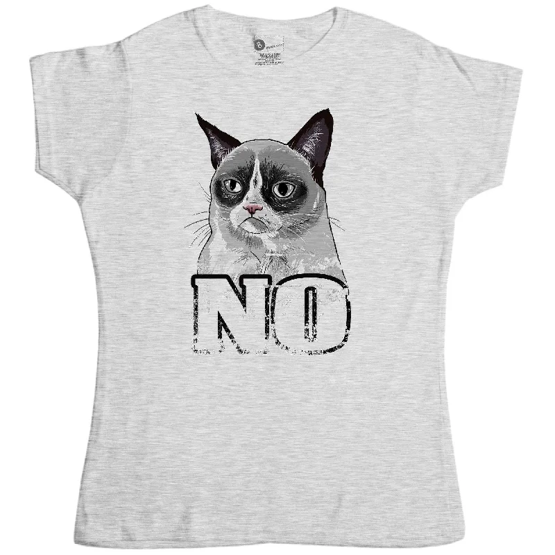 Grumpy Cat No Womens T-Shirt Lace Blend Ribbed Blend Corduroy Blend