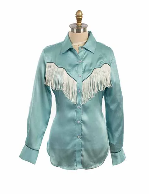 Scully Leathers Women's Retro Western Style Shirt Chenille Fabric Brocade Fabric Lace Fabric