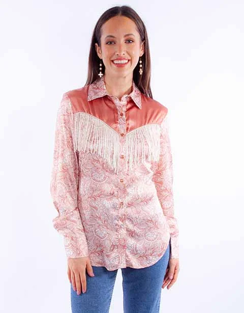 Scully Leathers Women's Vintage Peach Shirt Graphic T-Shirt Round Neck Polyester