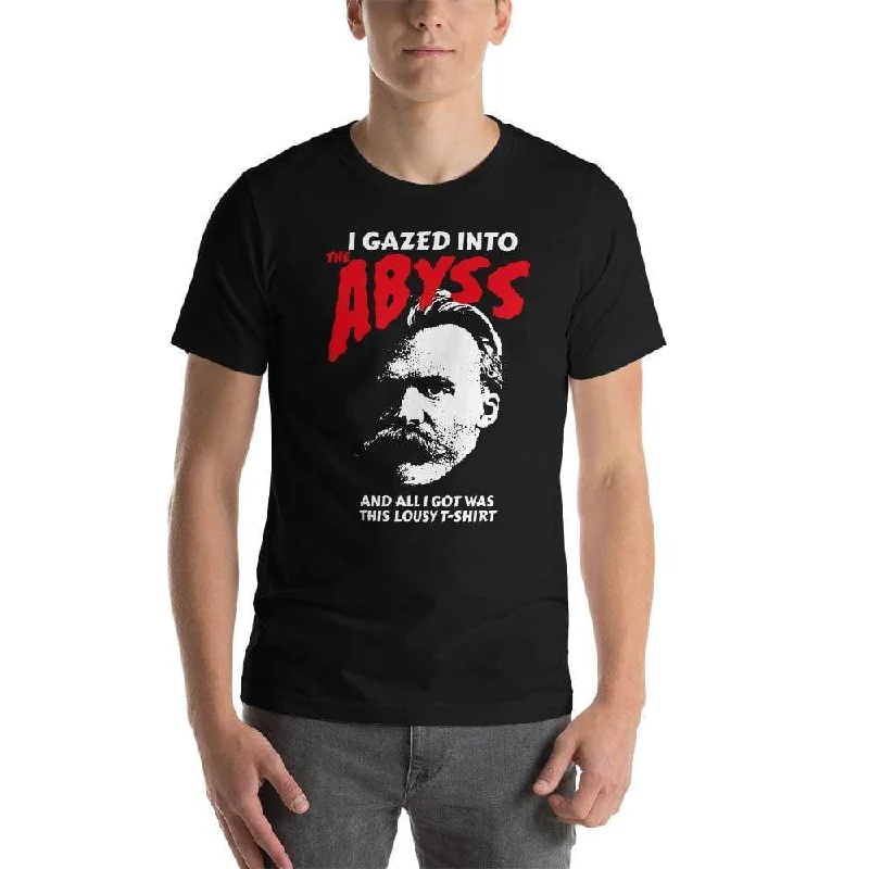 Nietzsche - I Gazed Into The Abyss - Basic T-Shirt Spandex Blend Rayon Blend Denim Blend