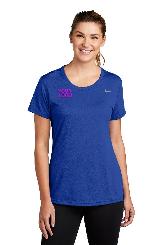 Nike Ladies Team rLegend Customized Tee's, Game Royal Zippered Buttoned Snapped