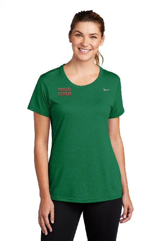 Nike Ladies Team rLegend Customized Tee's, Gorge Green Collared Crew Neck Turtle Neck