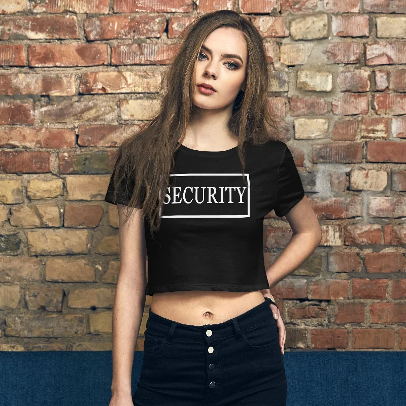 Security Team and Staff Cosplay FNAF Women’s Crop Tee Rayon Velvet Corduroy