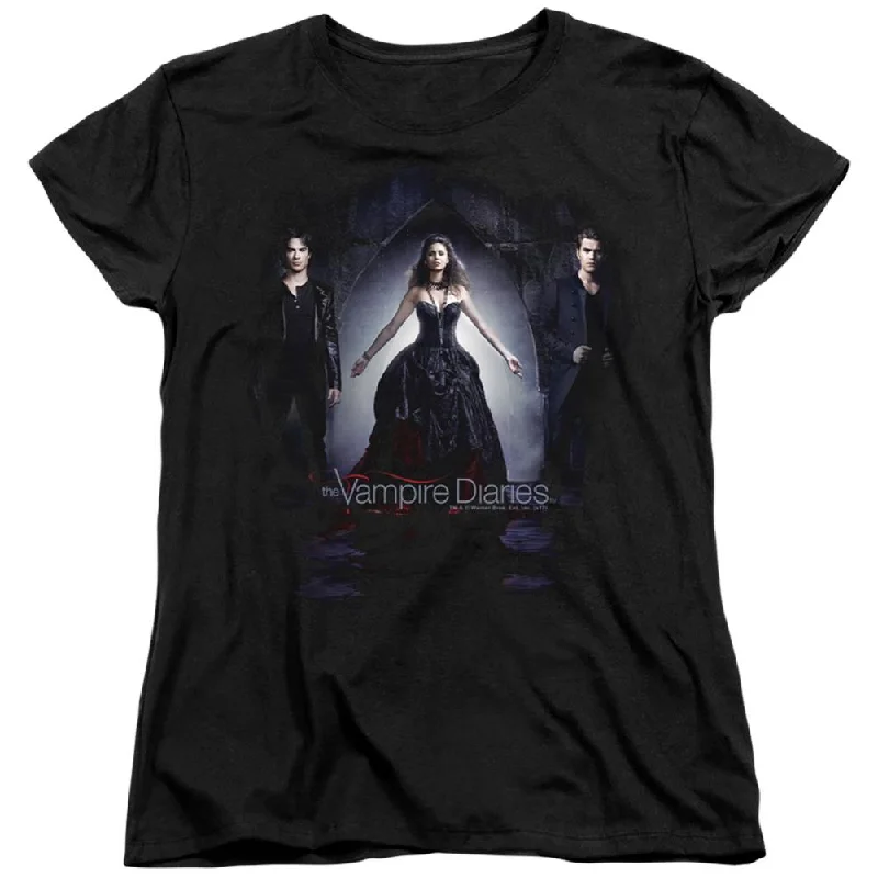 The Vampire Diaries Bring It On Women's 18/1 Cotton Short-Sleeve T-Shirt Chenille Fabric Brocade Fabric Lace Fabric