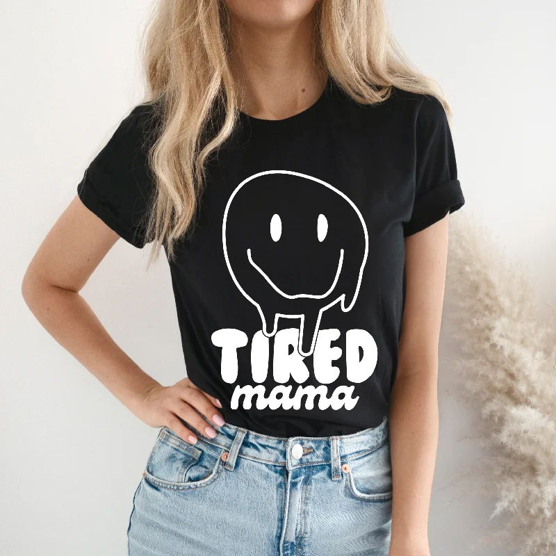 Tired Mama • Black Tee Satin Blend Silk Blend Wool Blend