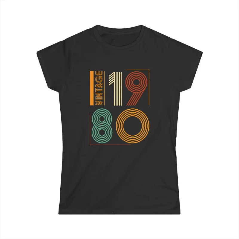 Vintage 1980 TShirt Women Limited Edition BDay 1980 Birthday Women Shirts Seamless Knitted Crochet Vintage 1980 TShirt Women Limited Edition BDay 1980 Birthday Women Shirts Seamless Knitted Crochet
