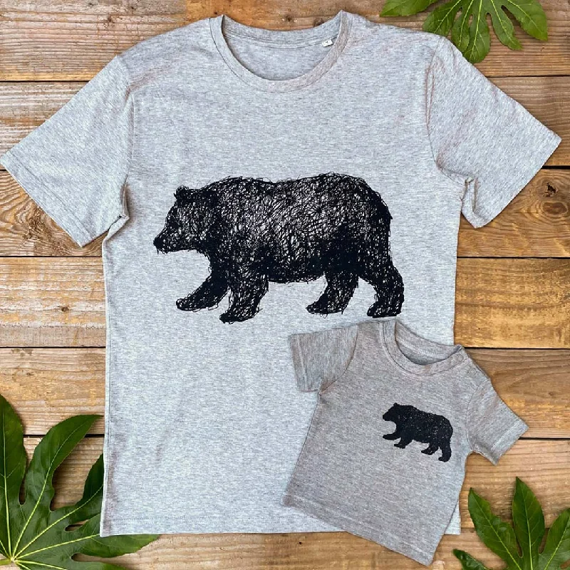 Walking Bear T-Shirt Set Machine Wash Dry Clean Hand Wash