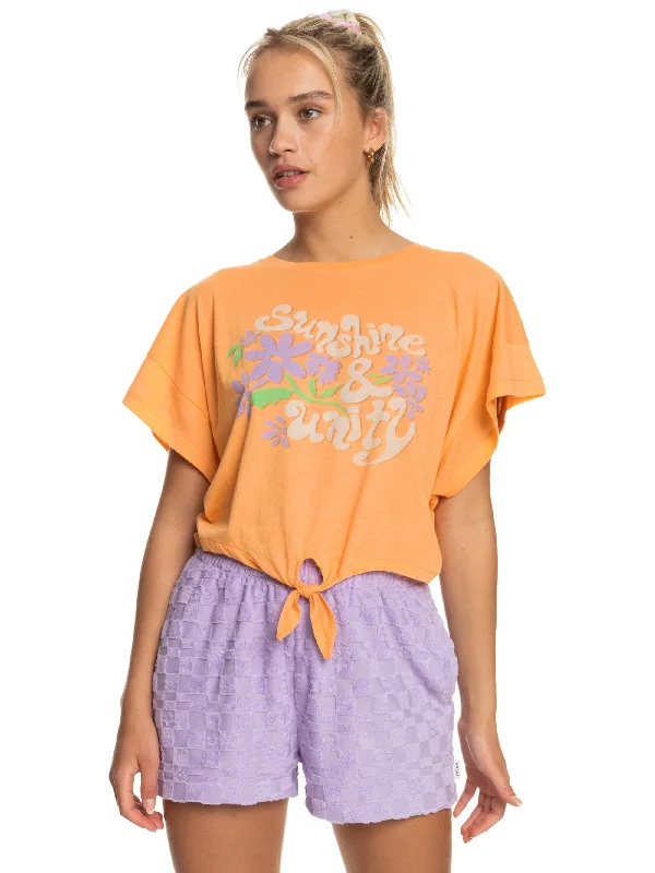Womens We Go To The Sea Crop Tee Anti-Pilling Machine Wash Handmade