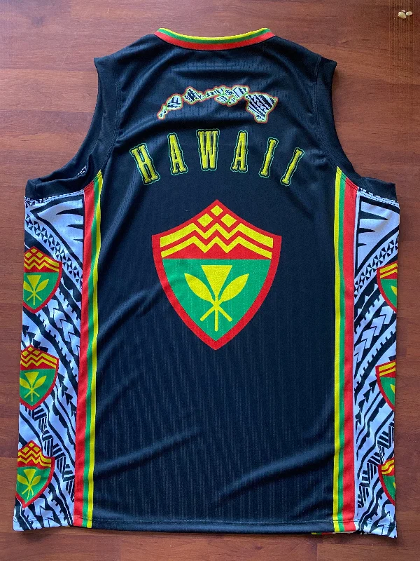 Hawaii Rasta Tribal Jersey V Neck Jersey Blouse