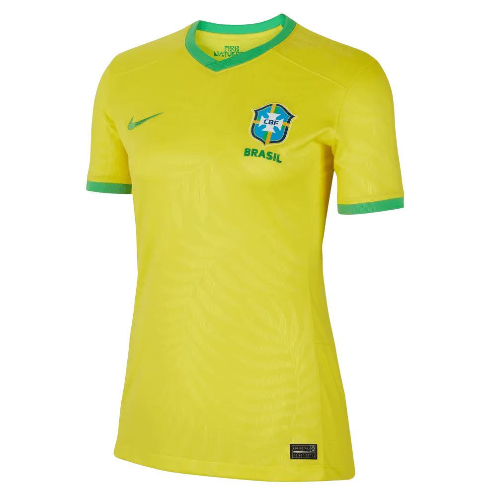 Nike 2023-24 Brazil Women's Stadium Home Jersey Off Shoulder Jersey Top