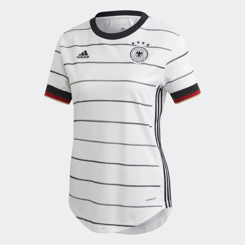 adidas 2020-21 Germany Home WOMEN'S Jersey - White-Black Turquoise Jersey Tee