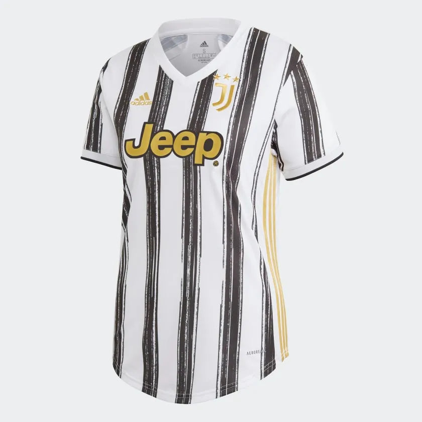 adidas 2020-21 Juventus Women Home Jersey - White-Black Geometric Jersey Top