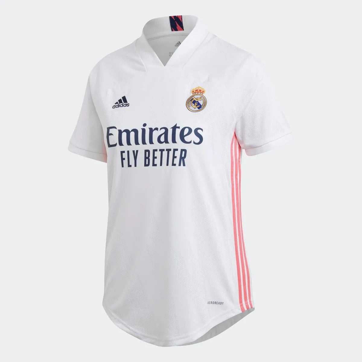 Adidas 2020-21 Real Madrid Women Home Jersey - White-Pink One Shoulder Jersey Shirt