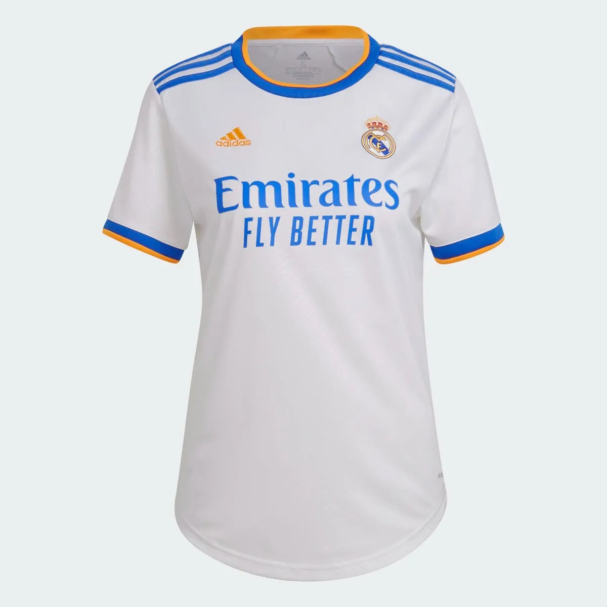 Adidas 2021-22 Real Madrid Women Home Jersey - White-Blue-Orange Lightweight Jersey Top