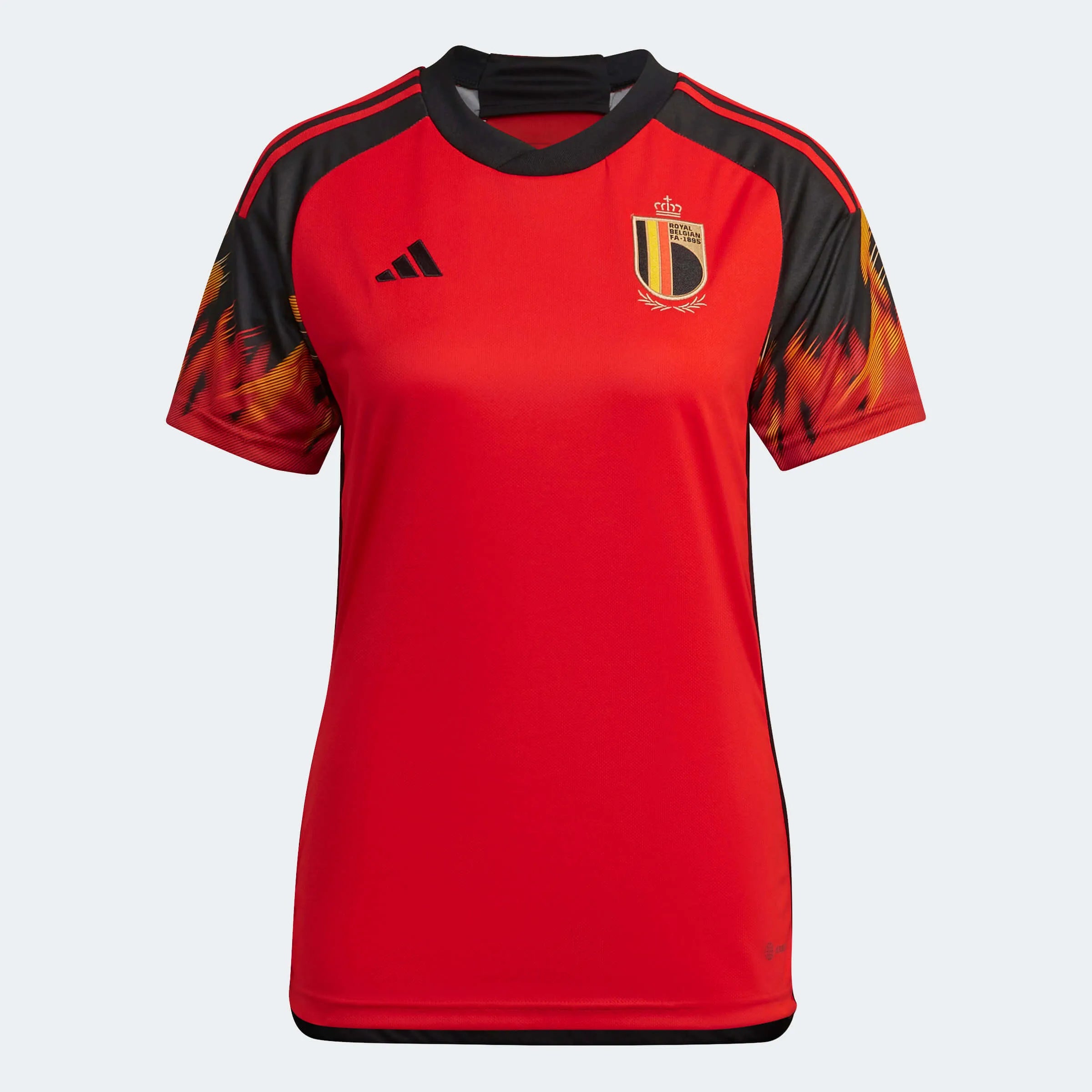 adidas 2022-23 Belgium Women's Home Jersey - Red-Black Textured Jersey Blouse