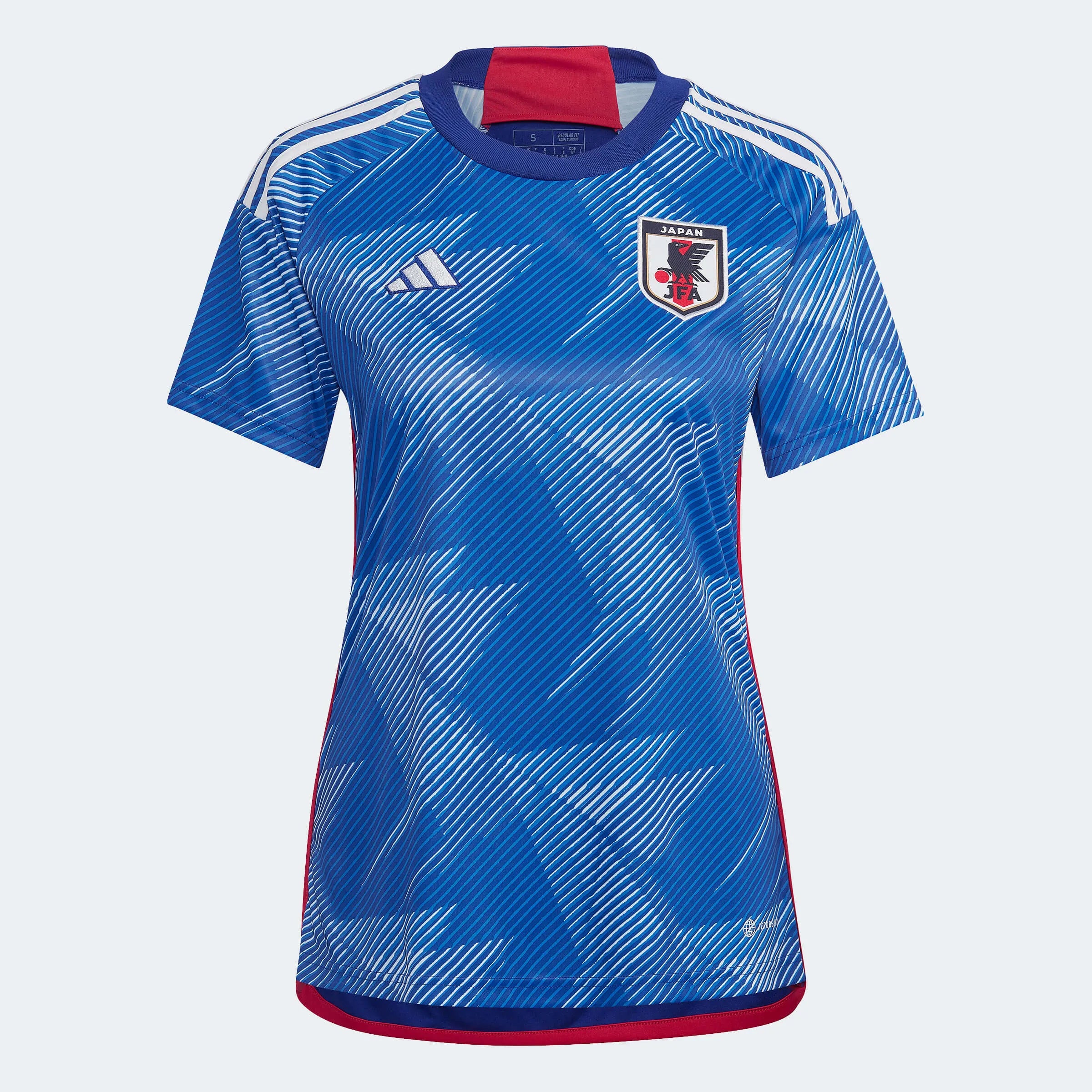 adidas 2022-23 Japan Women's Home Jersey - Japan Blue Patterned Jersey Tee