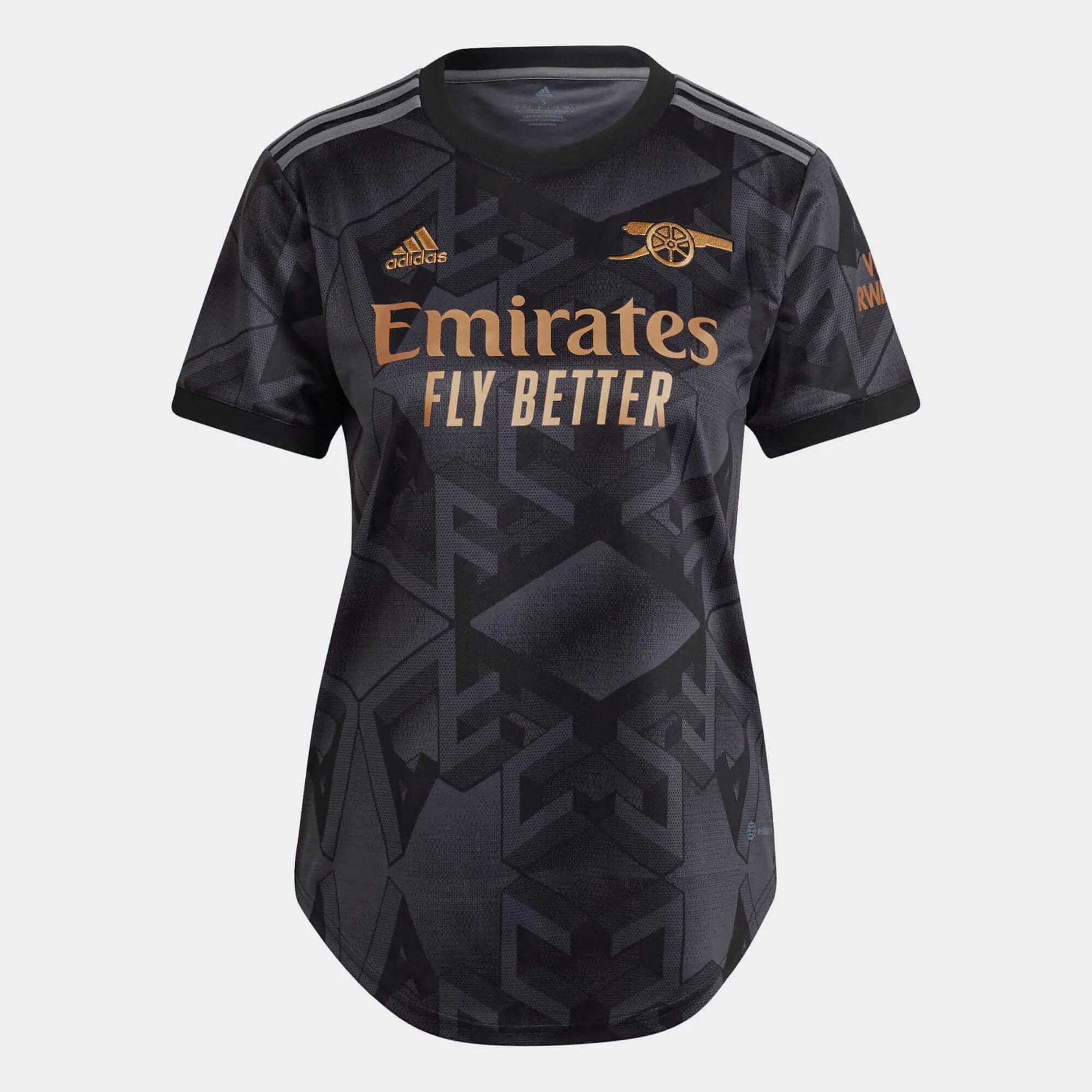 adidas 22-23 Arsenal Womens Away Jersey - Black Eco-Friendly Jersey Tee