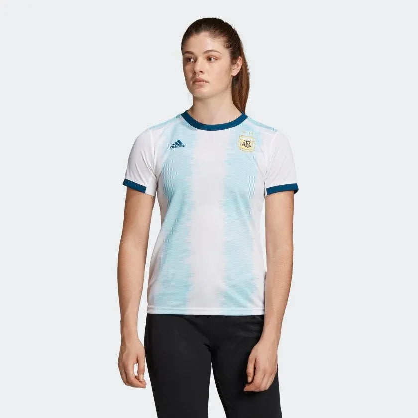 adidas Argentina 2019-20 Women's Home Jersey - White-Blue Bronze Jersey Tee