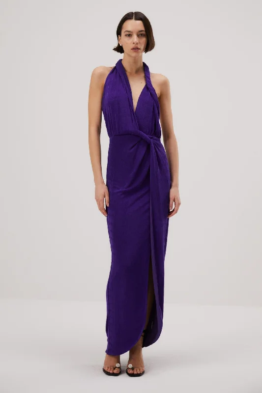 Misha Venetia Slinky Jersey Gown - Ultra Violet Hemp Jersey Tee