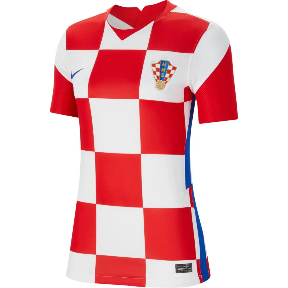 Nike 2020-21 Croatia WOMENS Home Jersey - White-Red Ribbed Jersey Tee