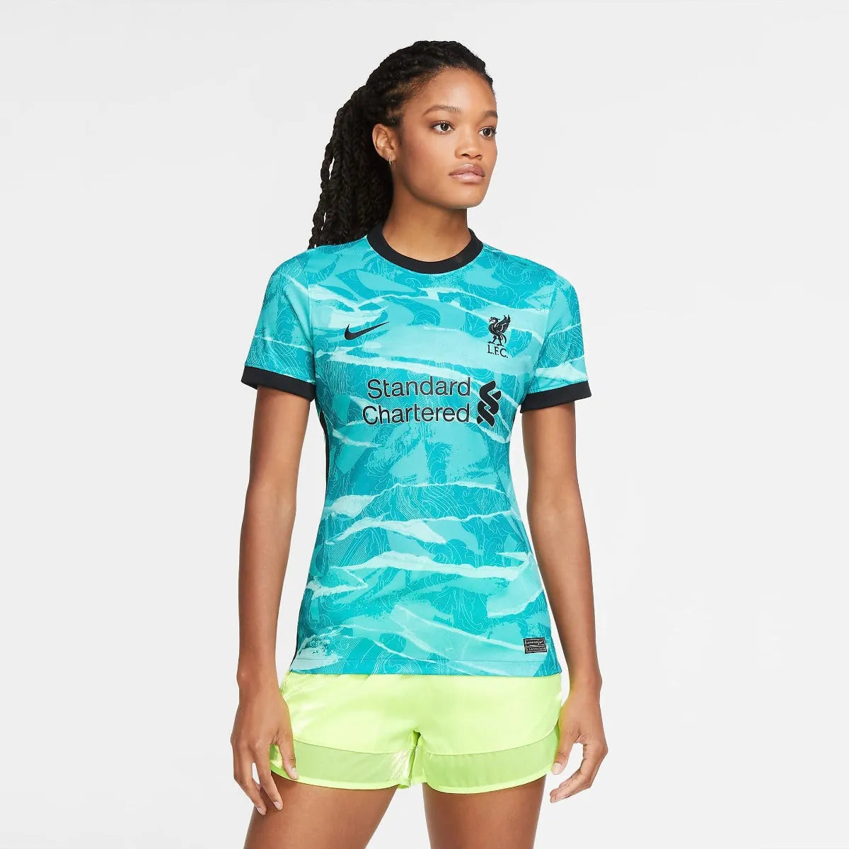 Nike 2020-21 Liverpool Women Away Jersey - Turquoise Boat Neck Jersey Shirt