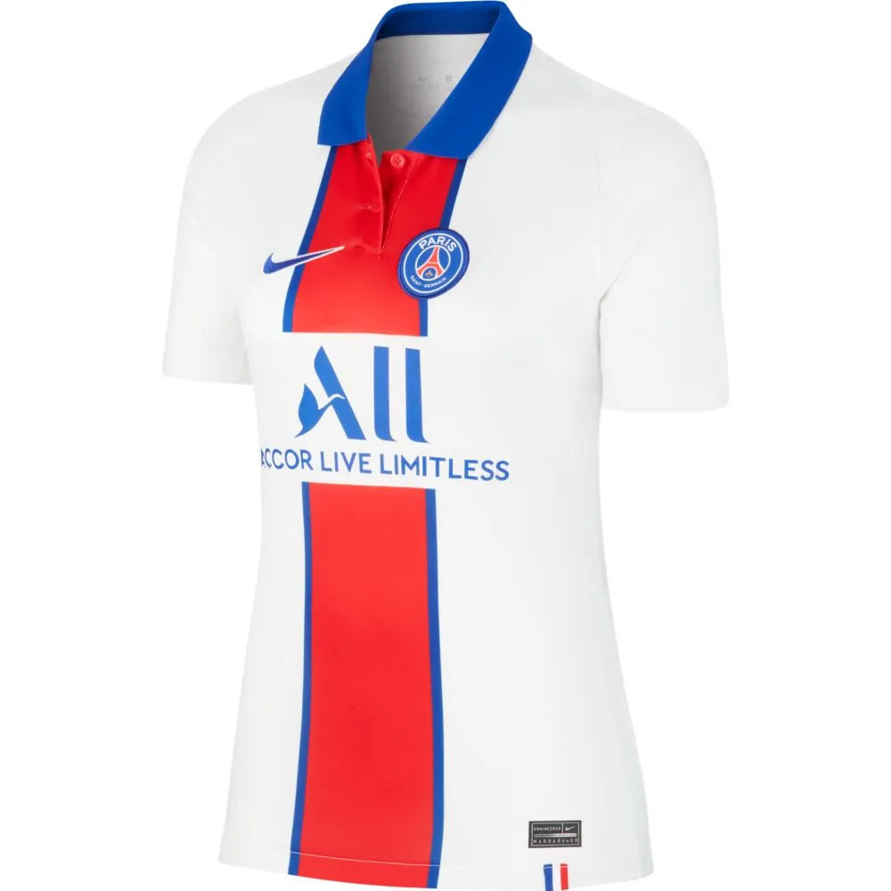 Nike 2020-21 PSG Women Away Jersey - White-Royal-Red Animal Print Jersey Tee