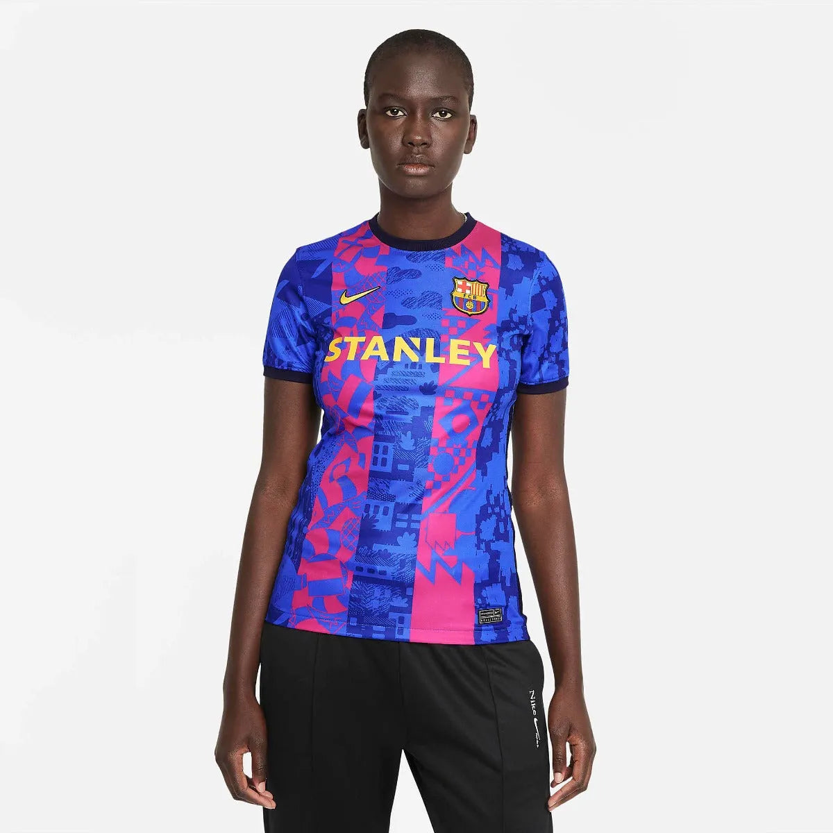 Nike 2021-22 Barcelona Women Third Jersey - Hyper Royal-Varsity Maize Casual Jersey Blouse