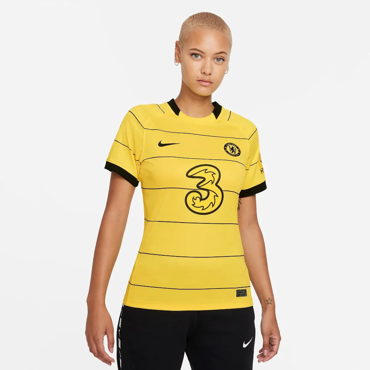 Nike 2021-22 Chelsea Women Away Jersey - Yellow Travel Jersey Tee