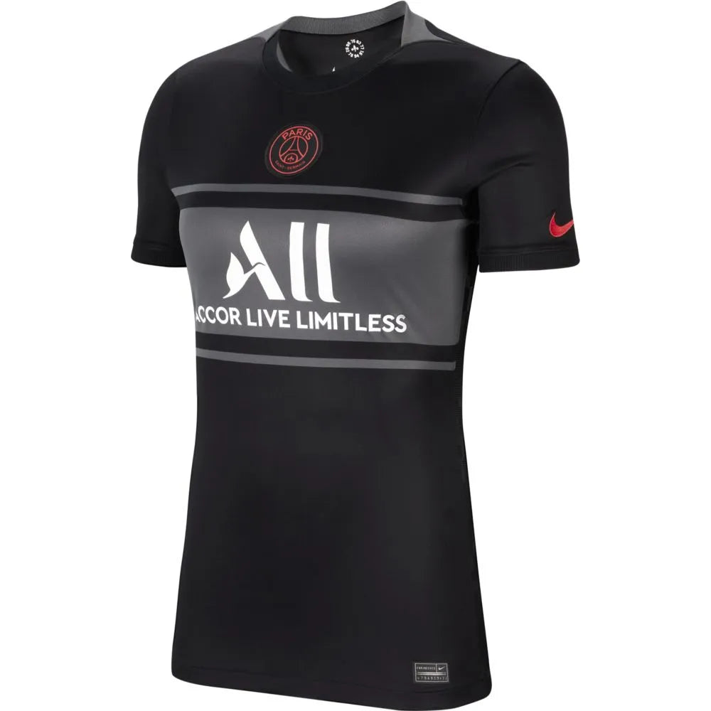 Nike 2021-22 PSG Women Third Jersey - Black-Grey Soft Jersey Shirt