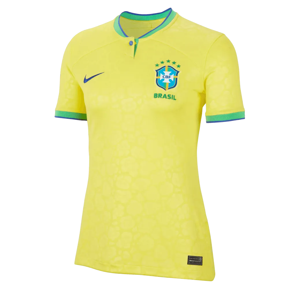 Nike 2022-23 Brazil Women's Home Jersey - Yellow Navy Blue Jersey Tee