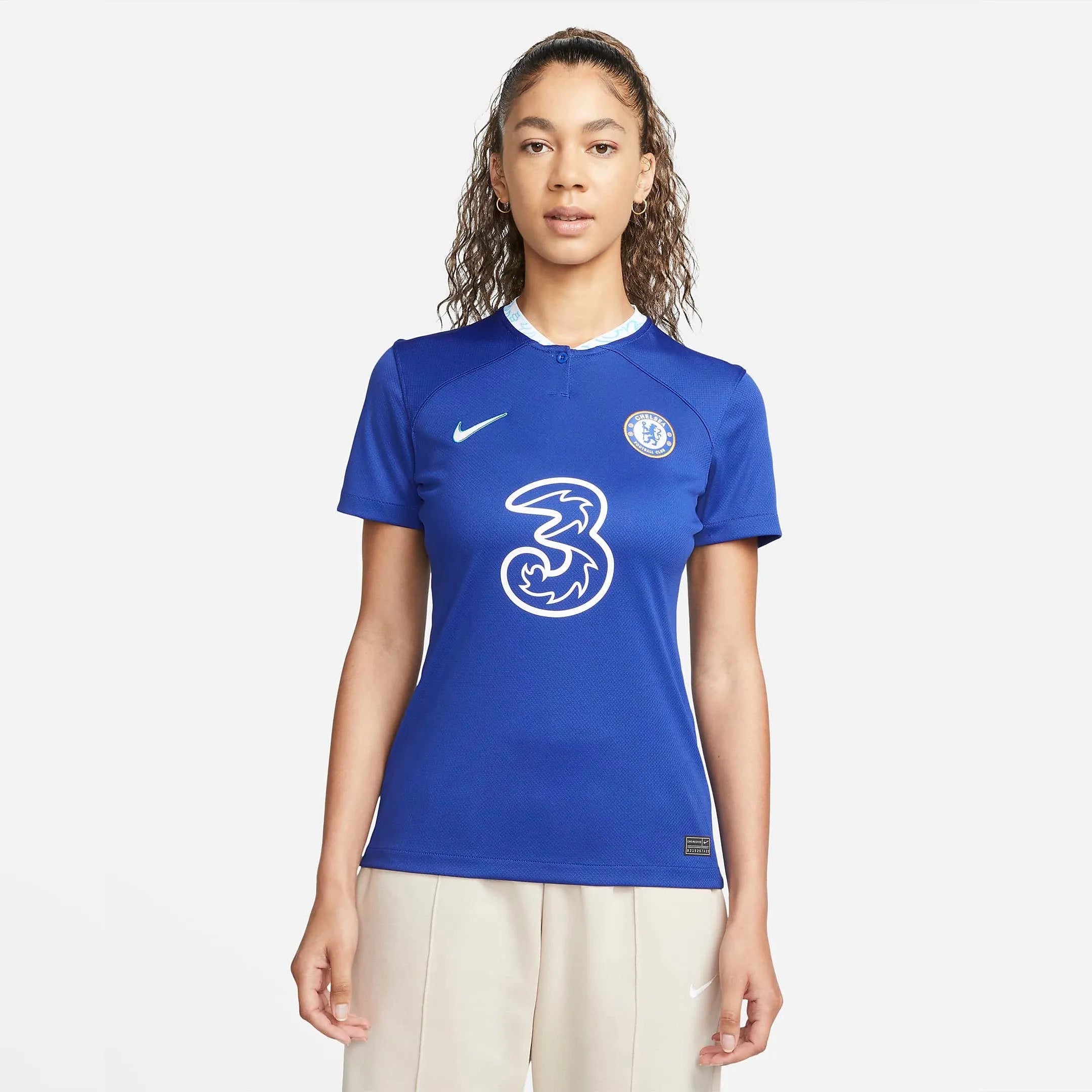 Nike 2022-23 Chelsea Women's Home Jersey - Rush Blue-White Hemp Jersey Tee