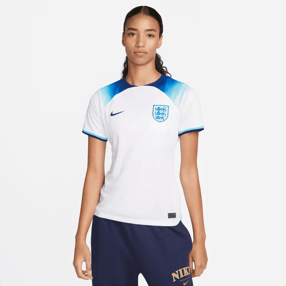 Nike 2022-23 England Women's Home Jersey - White-Blue Halter Neck Jersey Tee