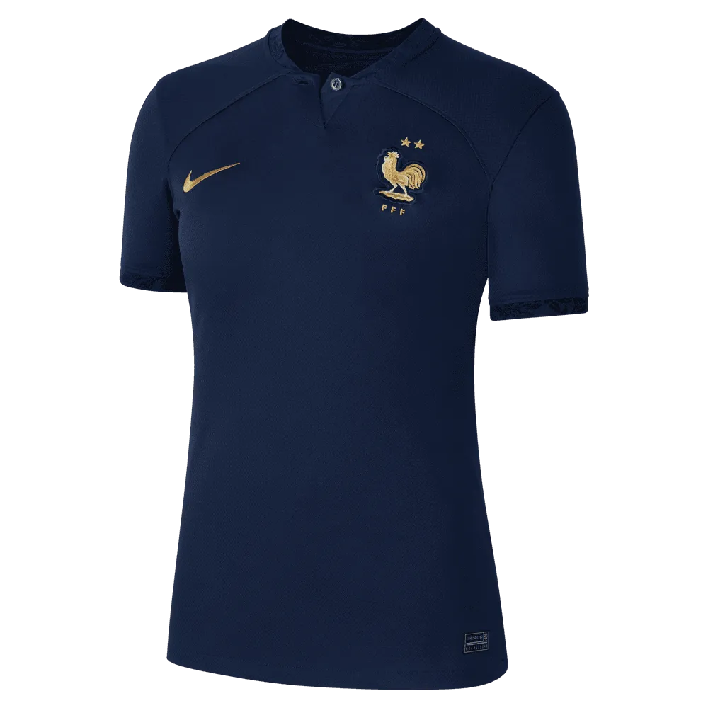 Nike 2022-23 France Women's Home Jersey - Navy Animal Print Jersey Tee