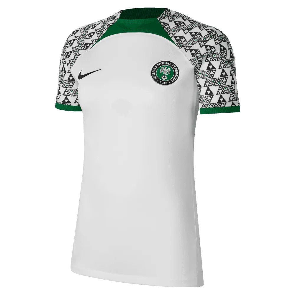 Nike 2022-23 Nigeria Women's Away Jersey - White-Black Emerald Green Jersey Tee