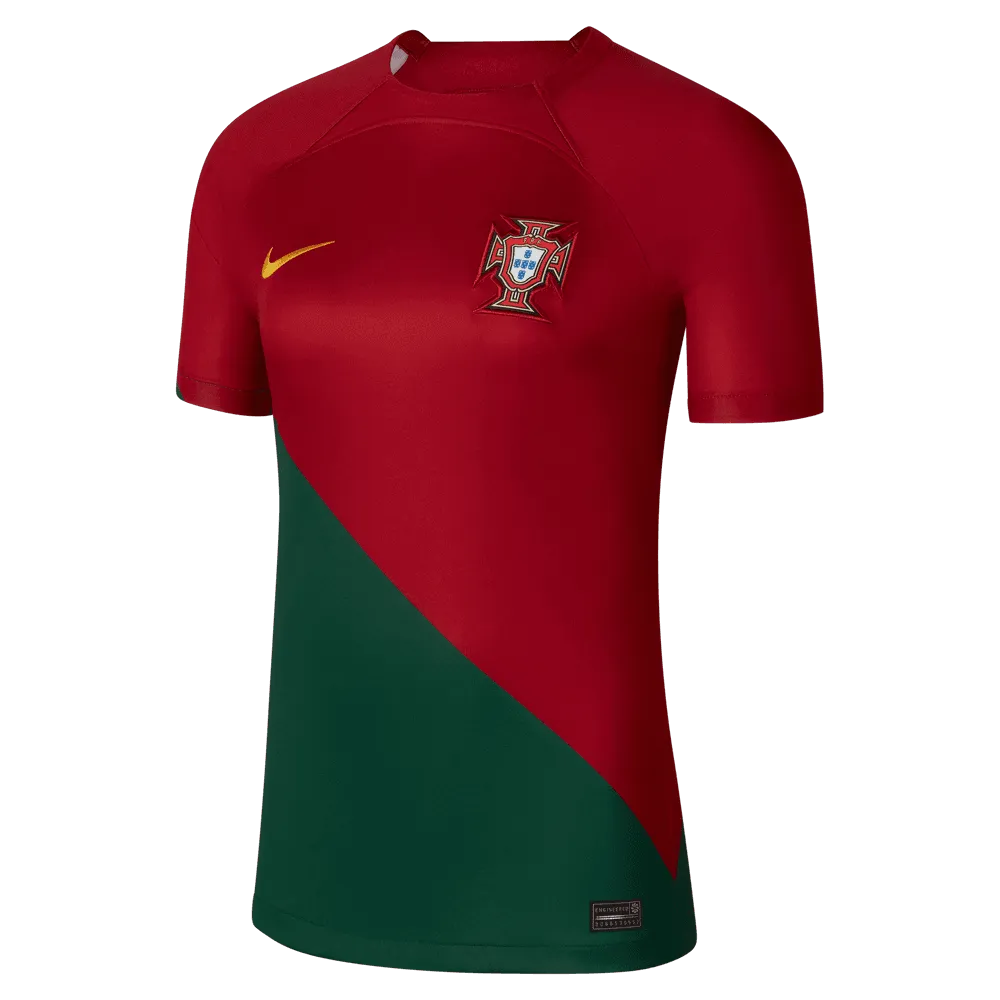 Nike 2022-23 Portugal Women's Stadium Home Jersey - Red-Green Bright Color Jersey Top