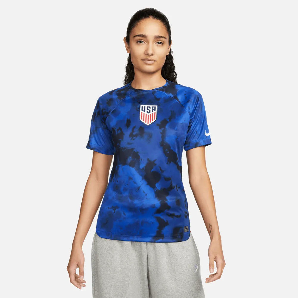 Nike 2022-23 USA Women's Away Jersey - Bright Blue-White Gold Jersey Tee