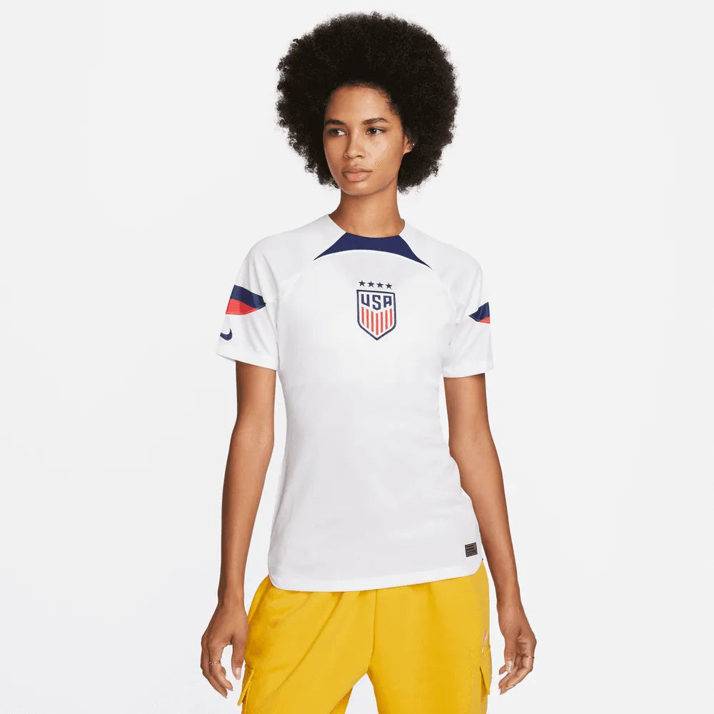 Nike 2022-23 USA Women's Home 4 Star Jersey White-Hyper Blue Ash Gray Jersey Tee