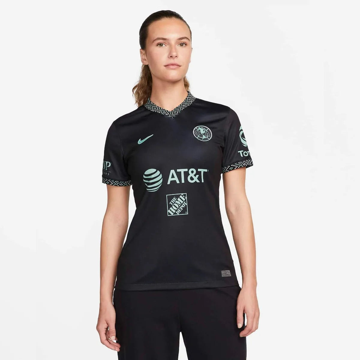 Nike 2022 Club America Women Third Jersey - Black-Healing Jade Business Jersey Tee