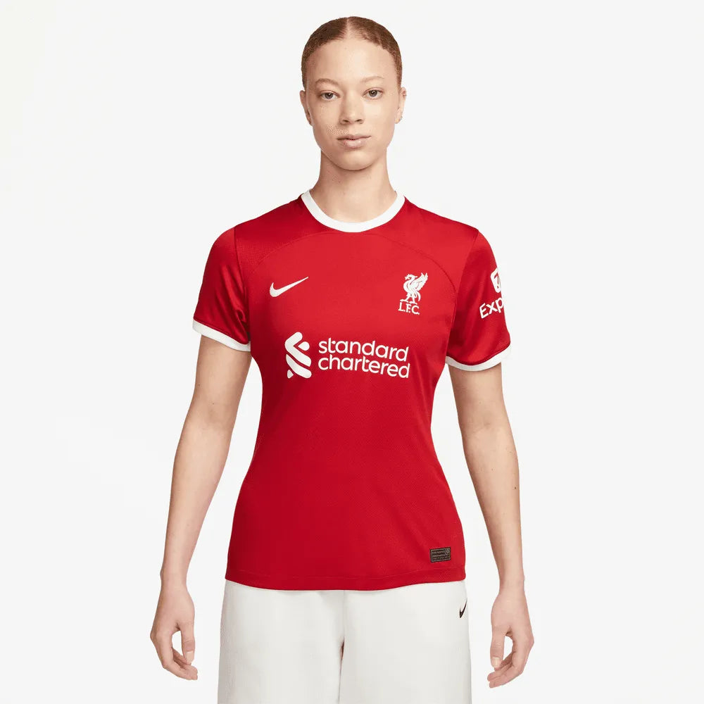 Nike 2023-24 Liverpool Womens Stadium Home Jersey V Neck Jersey Blouse