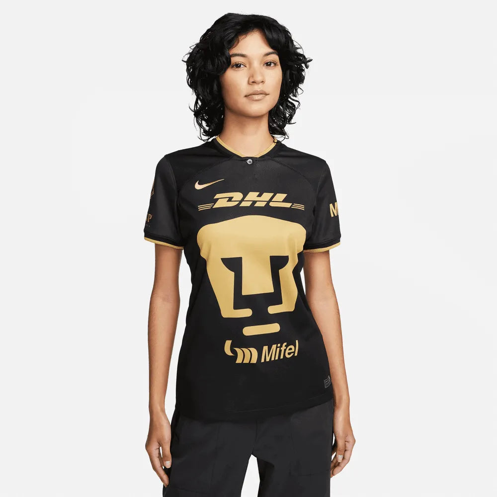 Nike 2023 Pumas Womens Third Jersey - Black - Gold Custom Jersey Tee