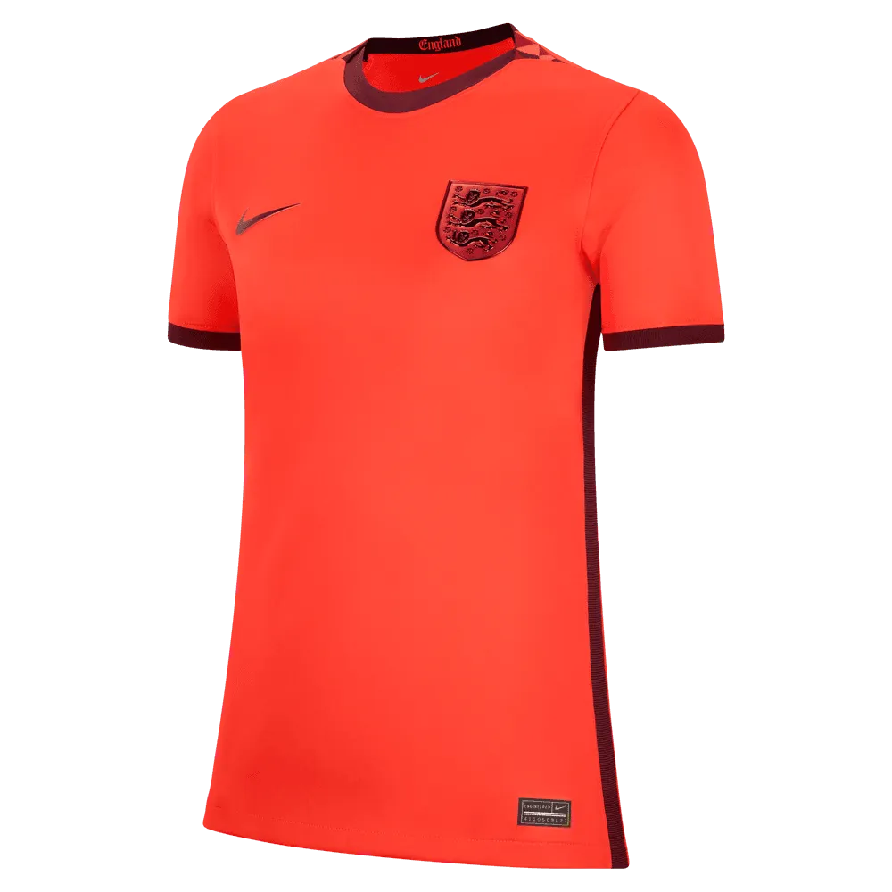 Nike England Women's EC22 Away Jersey - Crimson-Maroon Seasonal Jersey Tee