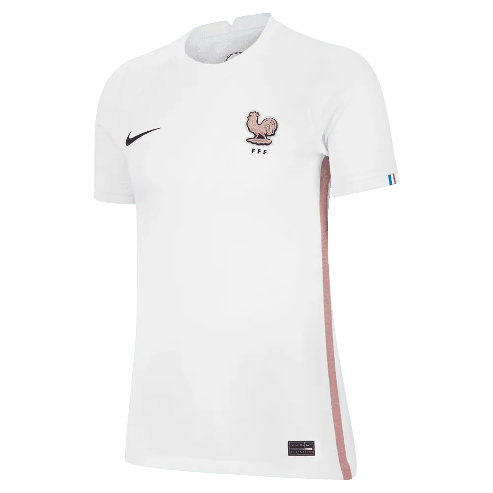 Nike France Women's EC22 Away Jersey - White-Pink Glaze Boutique Jersey Tee