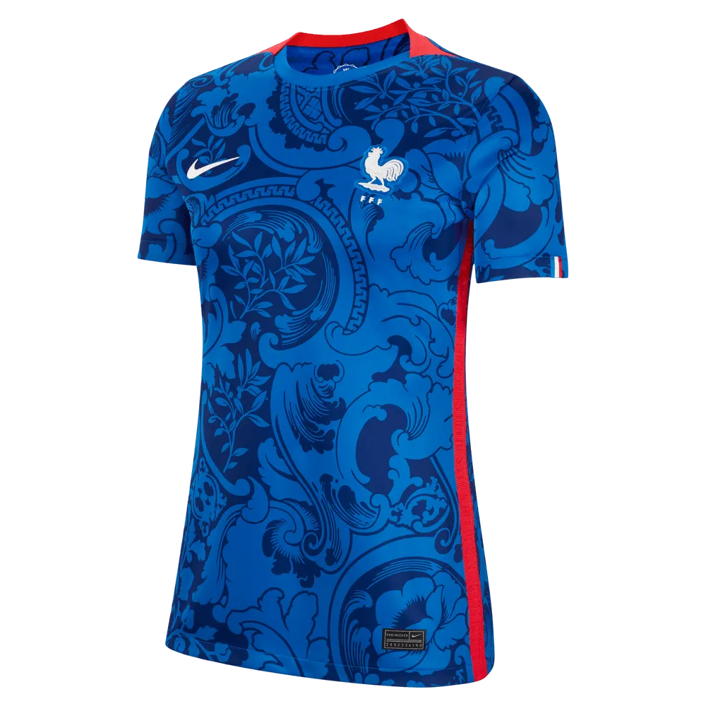 Nike France Women's EC22 Home Jersey - Hyper Cobalt-Siren Red Limited Edition Jersey Tee