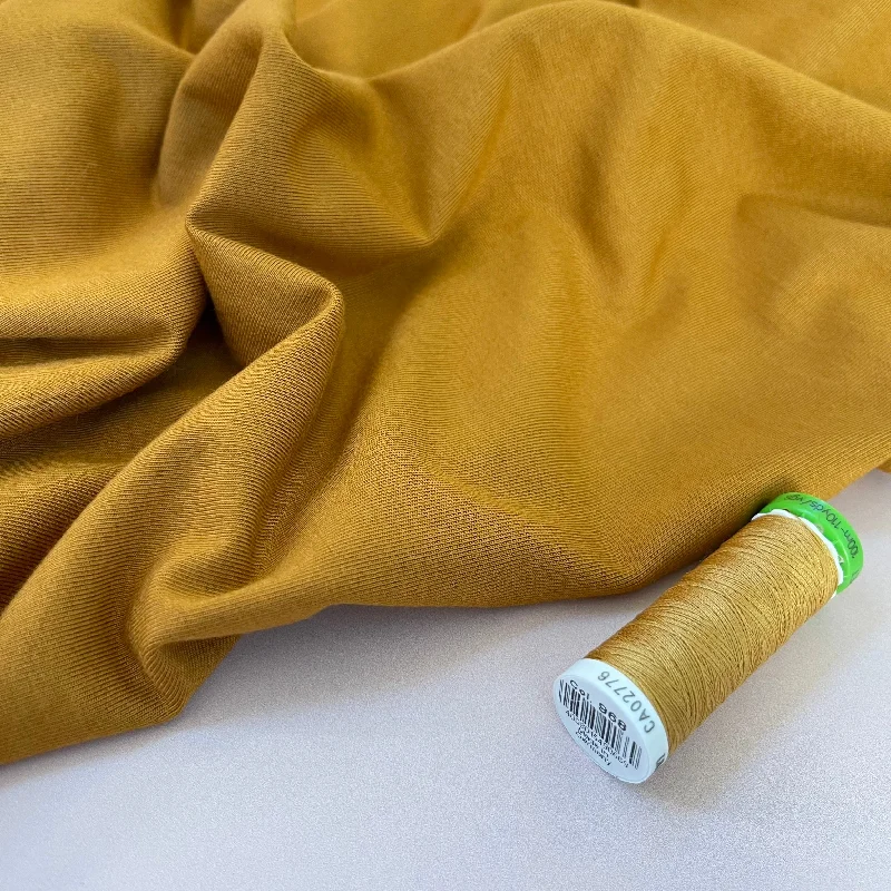 REMNANT 2.7 Metres - Bliss Mustard Jersey Fabric with TENCEL™ Modal Fibres Long Sleeve Jersey Tee