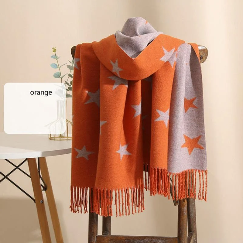 Double-sided Can Be Used Artificial Cashmere Printed Scarf Women's Winter Thickened Scarf Wild Warmth Tassel Shawl Chic Knit Shawl Poncho Double-sided Can Be Used Artificial Cashmere Printed Scarf Women's Winter Thickened Scarf Wild Warmth Tassel Shawl Chic Knit Shawl Poncho