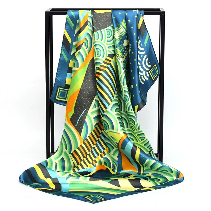 Female Satin Scarf Big Square Scarves Printed Women Scarf Polyester Silk Scarf Shawl 90*90cm Fashionable Silk Shawl Wrap Female Satin Scarf Big Square Scarves Printed Women Scarf Polyester Silk Scarf Shawl 90*90cm Fashionable Silk Shawl Wrap